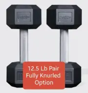 *FREESHIP TO AK, PR, HI *12.5 Lb Rubber Hex Dumbbell PAIR Set