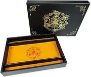 Rectangular 'Critical Roll DICE Tray', Leather and Velvet, Storage Space, Compatible with Any Board and Role Play (Yellow Lid)