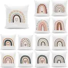 Rainbow Pillow Cover Colorful Polyester Pillow Case Cushion Cover Heart Love