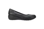 Womens Hush Puppies Dylan Black Wedge Wedges Leather Work Casual Ladies Shoes