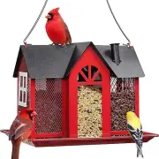 Kingsyard Bird Feeder House for Outside, Metal Mesh Wild Bird Feeder with Triple