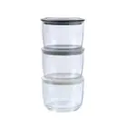 3pc Boxsweden Crystal 300ml Twist Lock Stacking Container Food Organiser Storage
