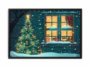 Christmas Window Framed Print Fine Art Poster Print