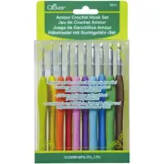 Clover 3672 Amour Crochet Hooks 10/Pkg-Sizes B To J