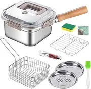 Multifunctional Frying Pan Set Fry Basket 2.5L Sealed Multipurpose Preservation Box Square Cooking Pot for BBQ Home Travel,amping Cookware Set