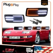 For 90-96 Nissan 300ZX Z Z32 Smoked Switchback LED Front Bumper Signal Lights 2X (for: Nissan)