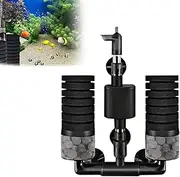 Aquarium Sponge Filter, Aquarium Filter Internal with Water Pump, Electric Aquarium Filter, Quiet Submersible Foam Double Sponge Filter, Adjustable Air Lift Filter, Aquarium, Double Filtration