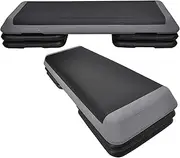 Aerobic Step - 110cm*40cm Cardio Exercise Stepper - 4 Risers + 1 Black Stepper - Home Gyms and Fitness Training