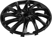 Premium Replica Hubcap, Universal Unique Black & Silver 14 Wheel Cover, Fits Multiple Car Models