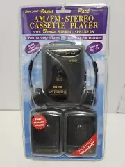 Vintage Lenoxx Sound Portable AM/FM Stereo Cassette Player W/speakers NEW Sealed
