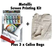 Screen Printing Kit Metallic Screen Printing Ink Set Calico Bags Permaset Comp