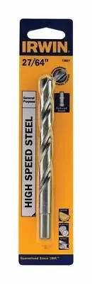 IRWIN DRILL BIT 27/64 X 3/8 REDUCED SHANK HANSON HAN73827