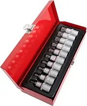 M Type 12-point Steel Spline Bit Socket Set 10pcs Pneumatic Socket Combination Chrome-vanadium Steel for Professional Use