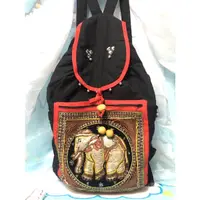 在飛比找蝦皮購物優惠-泰國手工刺繡大象圖騰小亮片裝飾肩背包 東南亞風 民族風