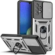 Compatible with Samsung Galaxy A23 4G Case,Compatible with Samsung Galaxy A23 5G Magnetic Bracket [PC+TPU] 2 in 1 Slide Lens White
