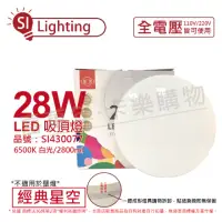 在飛比找momo購物網優惠-【旭光】LED 28W 6500K 白光 全電壓 經典星空 