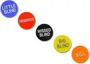5pcs Poker Chip Set w Bling Button Little Blind Missed Bling Dealer Poker Buttons for Poker Night Tournaments