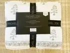 Rachel Zoe White/Gray Reversible Block Print Cotton Full/Queen Quilt NEW