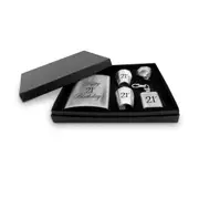 5pc Hip Drinking Stainless Steel 210ml Flask/Shot Glass/Funnel Spirits 21st Set
