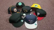 NBA NFL MLB Fitted Baseball Caps, Size 7-1/2, Reebok and New Era Original