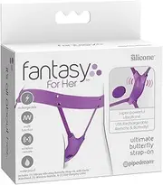 Fantasy For Her Ultimate Butterfly Strap-On - Purple USB Rechargeable Strap-On Stimulator - PD4961-12