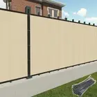 Patio Outdoor 6ft Privacy Fence Screen Heavy Duty Cover Mesh Beige UV Blockage