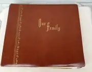 Vintage 1965 RCA Whirlpool Leather “Our Family” Photo Album And Scrap Book