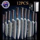 Japanese Kitchen Knives Set Damascus Pattern stainless steel Chef Knife Cleaver
