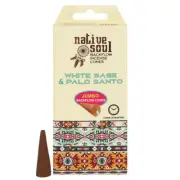 White Sage and Palo Santo Backflow Incense Jumbo Cones Green Tree