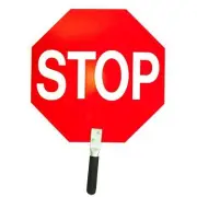 Stop/Slow Aluminum Traffic Paddle, Non-Reflective, 12" PVC Handle, 1/Each MTS