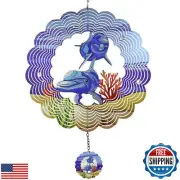 YNGFIL Whale 3D Wind Spinner Kinetic Metal Art Hanging Wind Spinner Outdoor D
