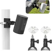 No-Drill Outdoor Security Camera Pole Mount, Universal Pole Mounting Compatible with Ring, Eufy, Wyze, Arlo, Google Nest, Cameras, and More - Black-2 Pack