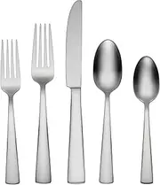 [Oneida] Satin Nocha 20 Piece Everyday Flatware, Service for 4, 18/0 Stainless Steel, Silverware Set