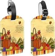 [WOSHJIUK] Luggage Tags,2 Pack Labels Suitcase Tags,Pumpkin Fruits Vegetables,Luggage Tags Privacy Protection Travel Bag Tag