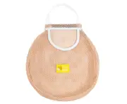 Shopping Bag Portable Breathable Lightweight Wall-mounted Closet Hanging Mesh Pouch Household Supplies -Beige