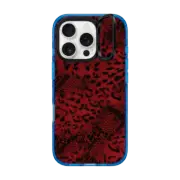 iPhone 16 Pro Impact Ring Stand Case MagSafe Compatible Dark Red Leopard