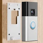 Fansoun Adhesive Video Doorbell Mount for Ring Battery Doorbell(2024 Release) No Drilling Camera Door Mounting Holder Bracket Accessories for Apartments Office Houses (White)
