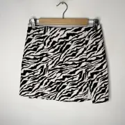 New MOTEL Rocks Pellet Black & White 90'S Mini Skirt Zebra Women’s Small