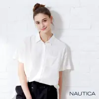 在飛比找momo購物網優惠-【NAUTICA】女裝立體剪裁後綁帶短袖襯衫(白)