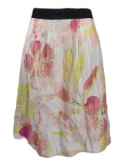 NWT Ann Taylor LOFT linen blend floral women's skirt lined pleated