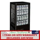 FED COMMERCIAL FOUR SIDED COUNTERTOP BENCH TOP DISPLAY FRIDGE BLACK TCBD78B