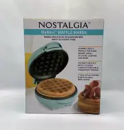 Nostalgia MyMini Personal Waffle Maker 5" Hash Browns French Toast Baby Blue