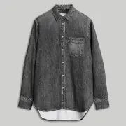 Rag & Bone Maxine Liquid Miramar Button Down Shirt in Black Magic Size Small S