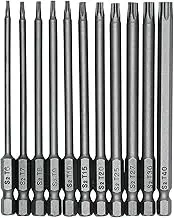 Torx Head Screw Driver Bit Set, 11 Pcs Magnetic 1/4 Inch Hex Shank S2 Steel 3 Inch Long Drill Bits, T6-T40 Security Torx Bits (COLOR:silver)