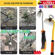 Garden Stainless Steel Hand Weeder Rake Weeding Weed Remover Puller Manual Tool