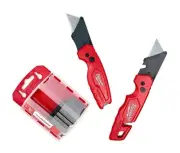 Milwaukee Fastback Flip Utility Knife 2 Piece Set with Razor Blade Dispenser ...