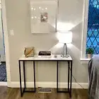 Luxury Glossy Real Marble Console Table Couch Table Hallway Furniture Iron Frame