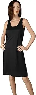 [Gemsli] Classica, Nylon Full Slip with Tiny Lace, Cling Free, 42 Bust (43" Length) Black