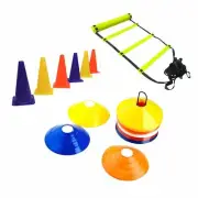 Flat Speed Agility 4m Ladder with 10 Rungs, 12 pc Marker & 20 Saucer US