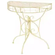 vidaXL Side Table Vintage Style Half Round Metal 72x36x74 cm Gold 2BB